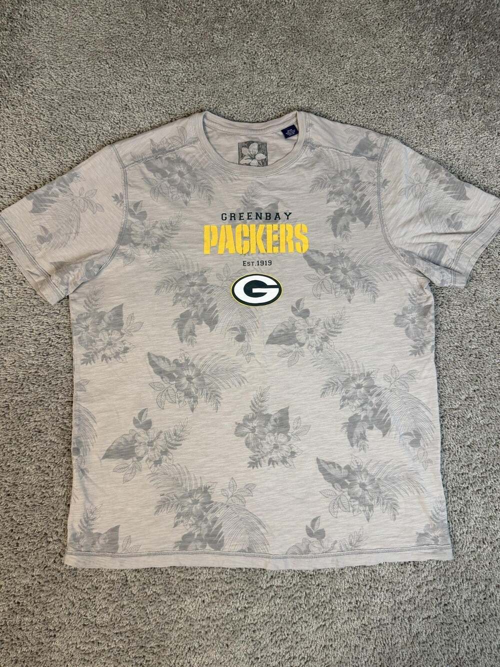 Green Bay Packers Shirt Mens M Gray NFL Football Tommy Bahama Pima Cotton